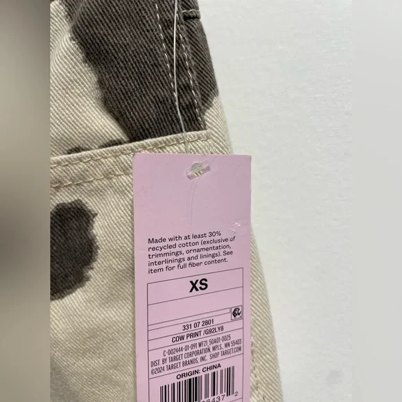 Wild Fable Women's High-Rise Straight Leg Pants Brown Cow Print Size XS NWT - Picture 2 of 4